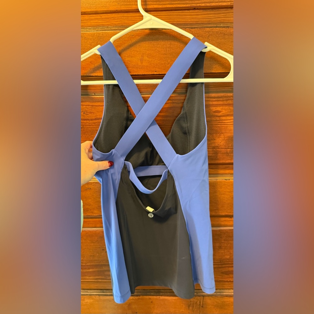 Blue and Black Lululemon Athletic Tank Top